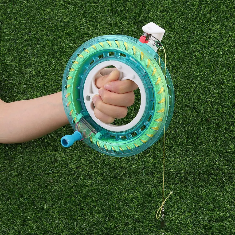 Grip Twisted String Line Round Blue String Flying Kite Reel Winder Fire Wheel Handle Tool