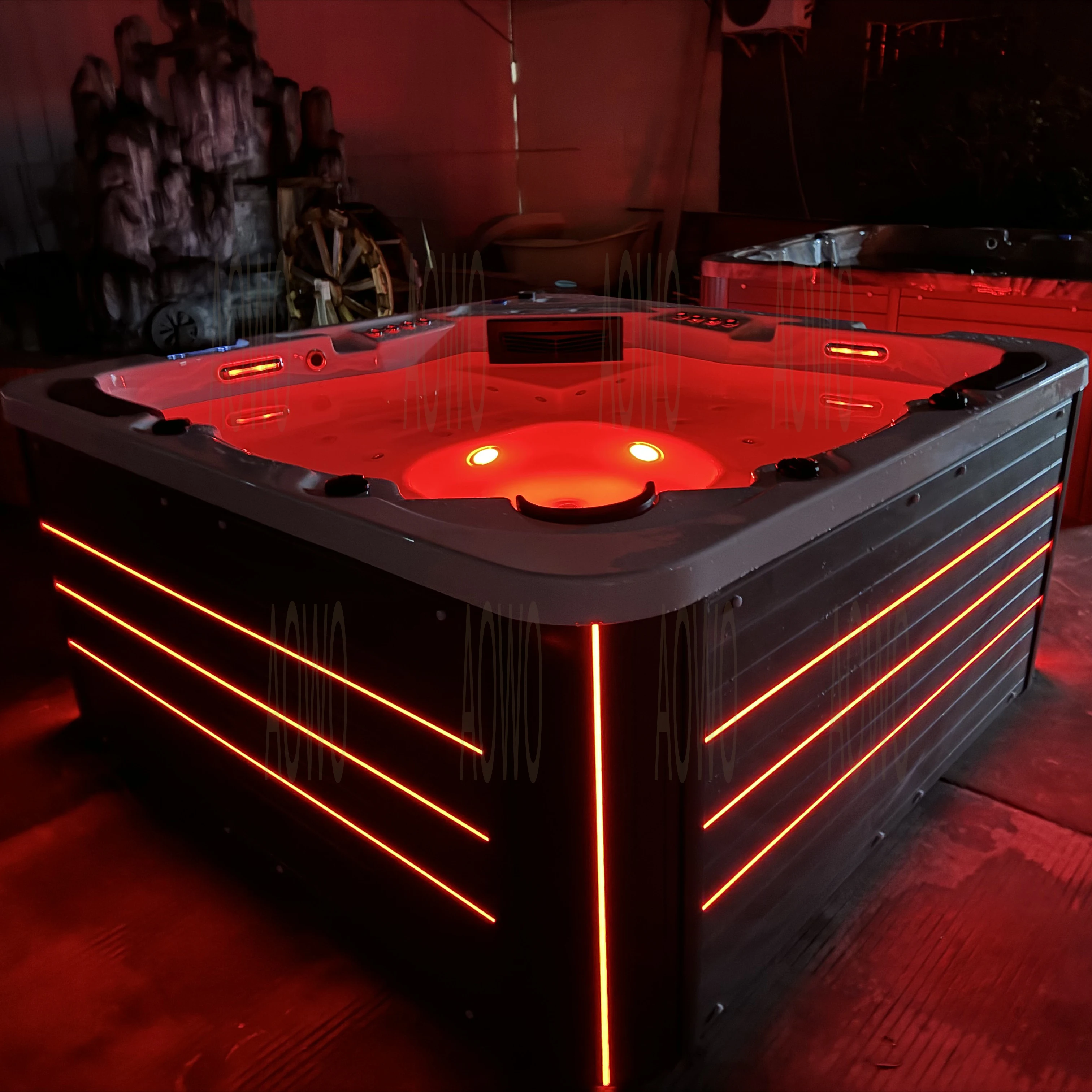 Hot Tube Outdoor whirlpool Tub Pool Tub Epoxy Swim Spa Bathtubs Outdoor Wooden Jacuzziss Hot Tub Plug and Play Hot Bath