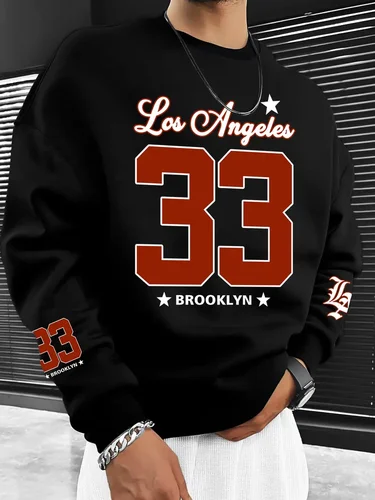 Imagen 1 del producto Sudadera con gráfico Boston 52 Los Ángeles para hombre, jersey informal negro, sudaderas con capucha para actividades al aire libre de otoño/invierno para mujer