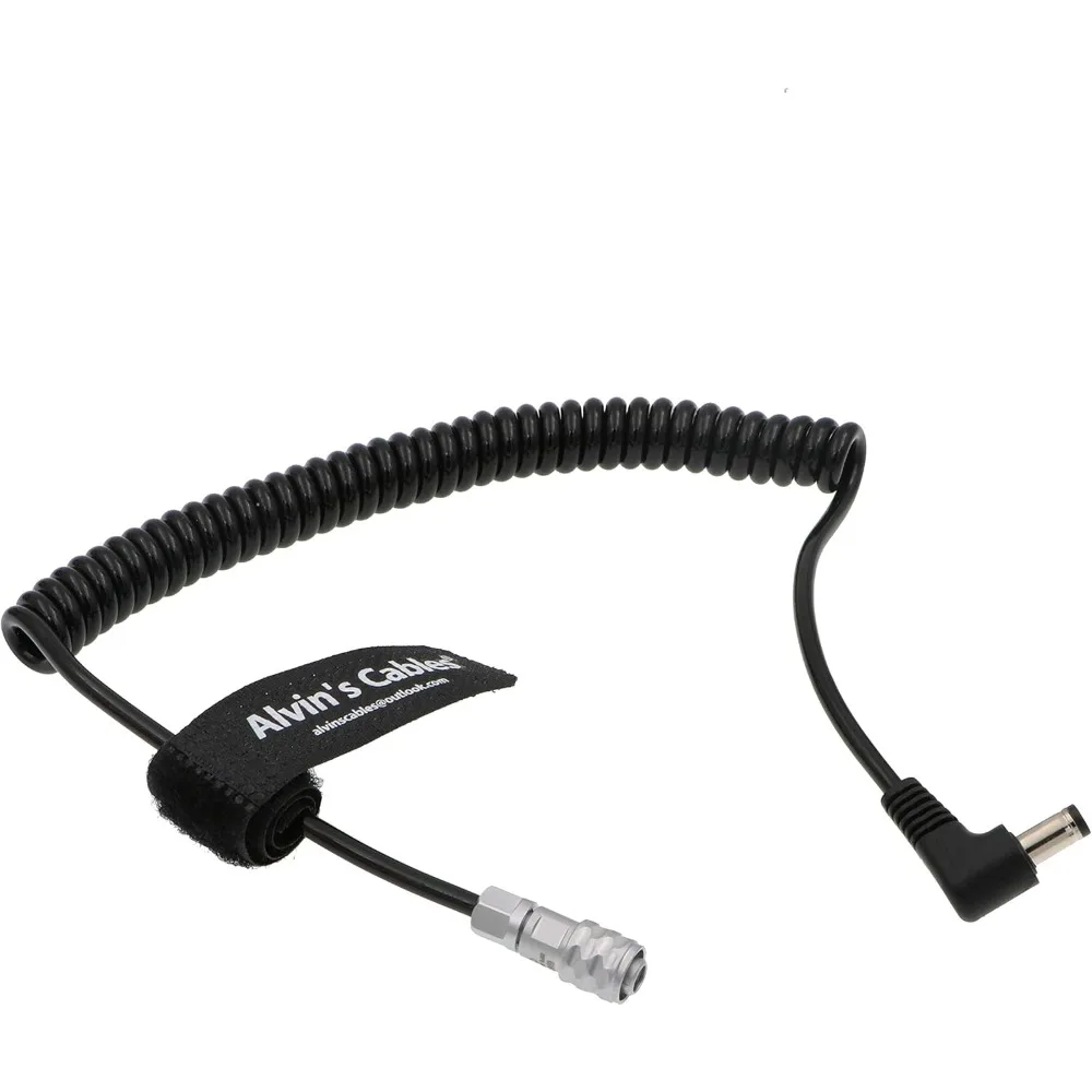 Alvin's Cables Power Cable for BMPCC4K BMPCC 4K Blackmagic Pocket Cinema Camera 4K WEIPU 2 Pin Female to DC Right Angle Coiled