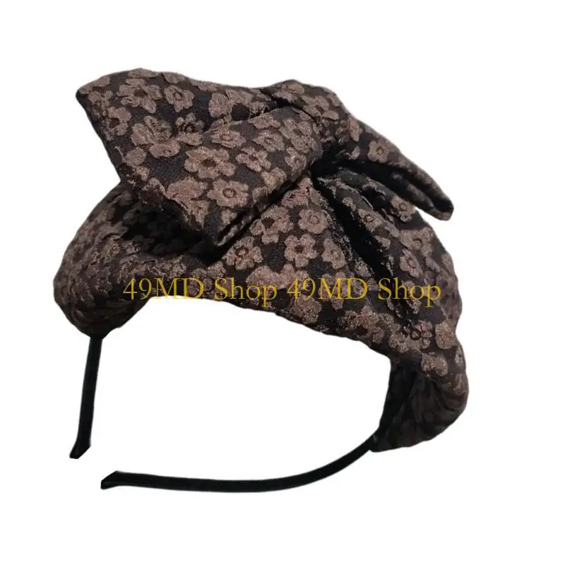 

49MD Роскошная повязка на голову с бантиками и деталями Модная шляпа-волшебница с бантом Головной убор Украшение для волос для и