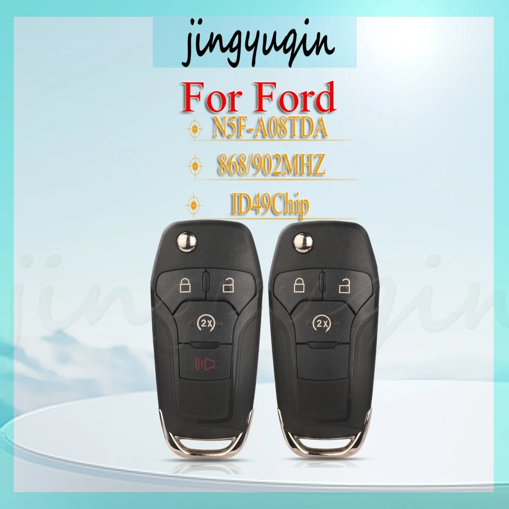 

Jingyuqin для Ford F-150 F-250 F-350 Flip Keyless Entry N5F-A08TDA дистанционный автомобильный брелок 868/902 МГц PCF7945P/HITAG PRO 49 чип