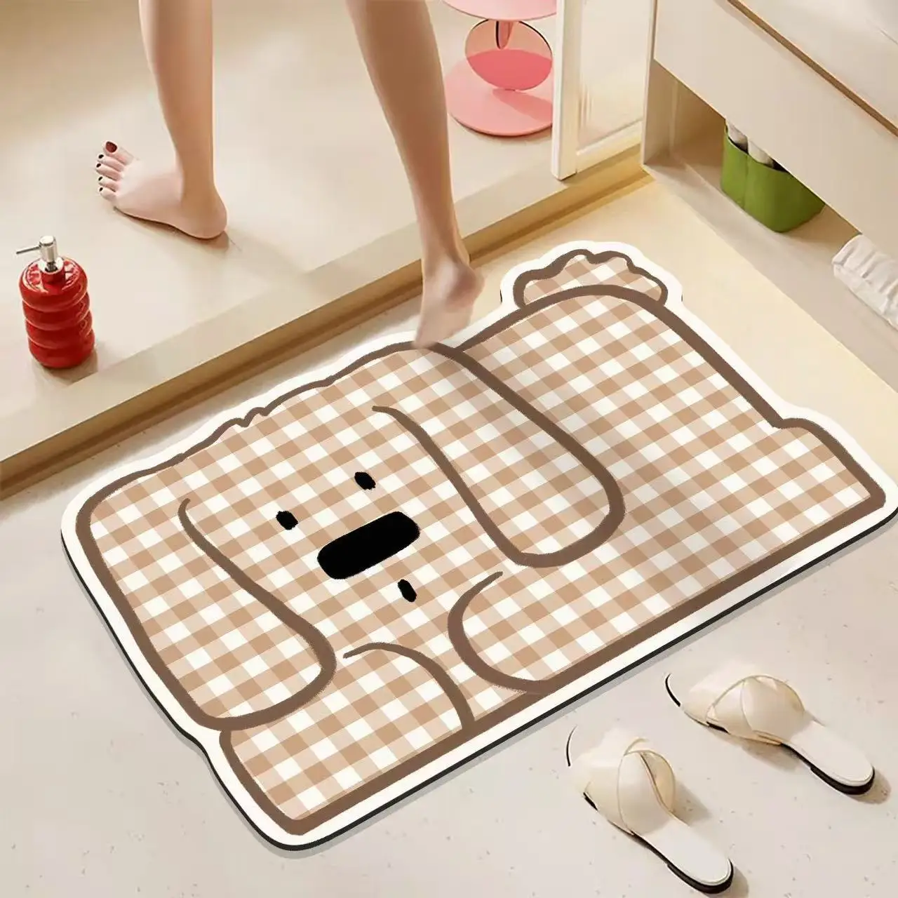 Cute Kawaii Summer Diatom Mud Floor Mat Bathroom Absorbent Anti Slip Foot Mat Home Entrance Carpet Kids Adult Bedroom Rug Gift