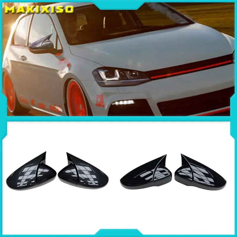 for Scirocco PASSAT Beetle 2009-2018 Black Door Side Wing Rearview Mirror Ox Horn Cover Cap Car Accessories