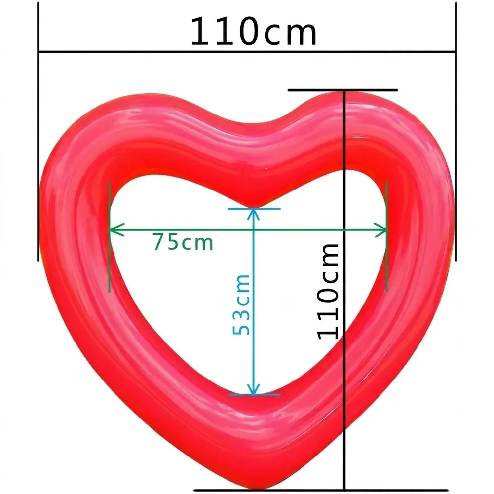 Heart Design Inflatable Ring for Swimming Support Floating and Decorative Use During For Pool Parties and Vacation Trips