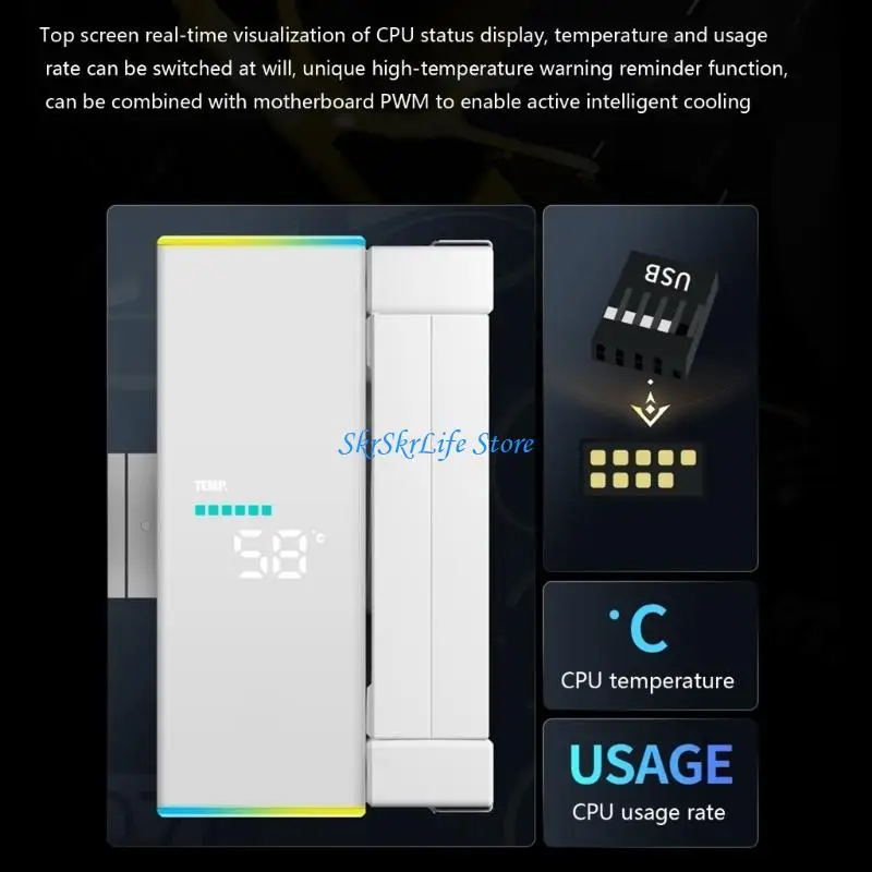 

E65E Modern Processor Coolers With Aluminum Digital Readout And Quiet PWM Operation Efficient Computer Heat Sink