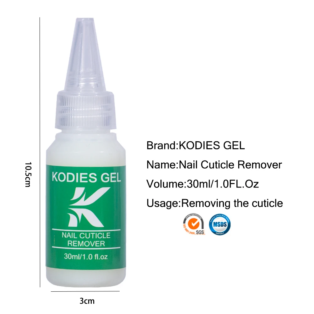 KODIES – dissolvant professionnel pour cuticules, GEL, adoucissant, liquide, exfoliant, traitement à l'huile, adoucit la peau morte, pour manucure, 30ml