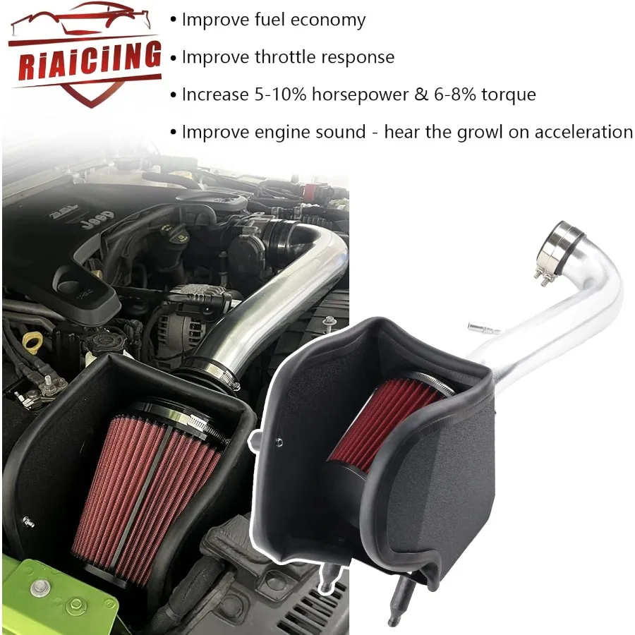 Kit Asupan Udara Dingin dengan Pelindung Panas Dirancang untuk Peningkatan Performa pada Model Jeep Wrangler JL dan Gladiator Tahun 2018-2023