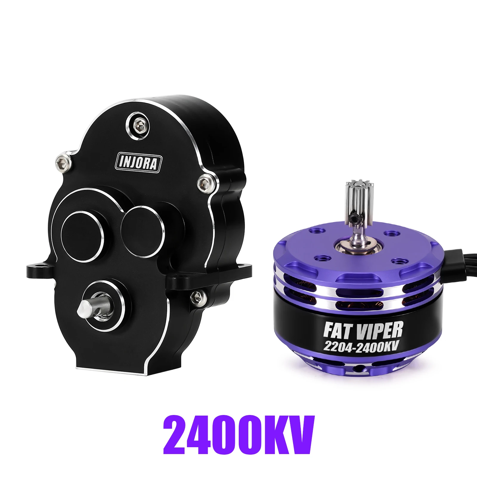 INJORA Bürstenloser Fat Viper 2204-Außenläufermotor und Getriebe für 1/18 RC Crawler TRX4M 4