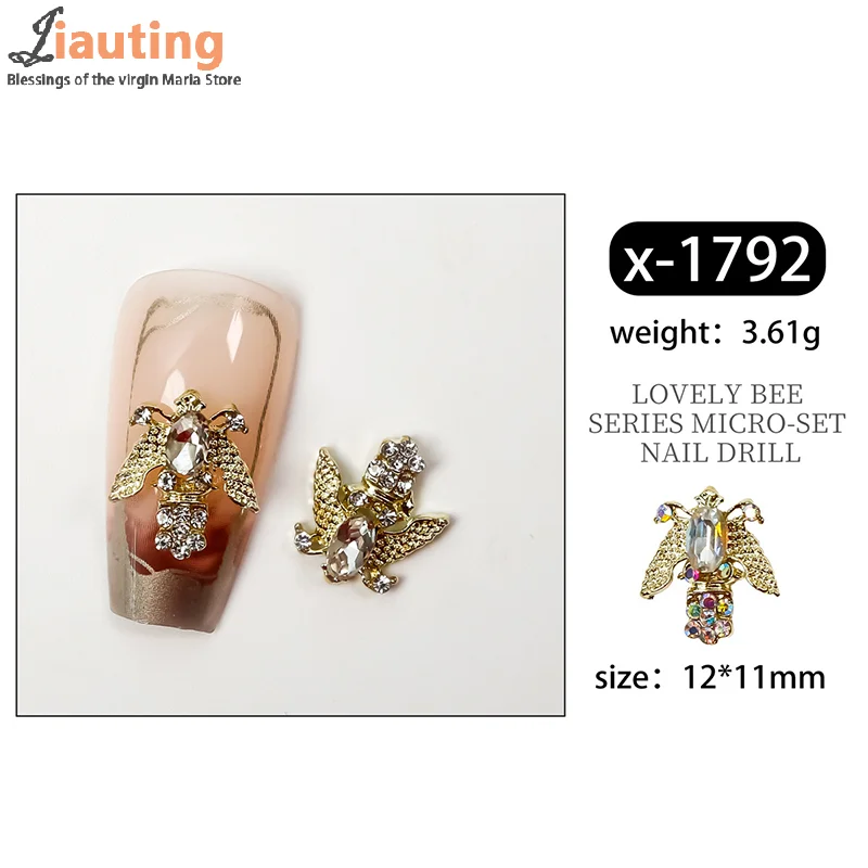 3 Stuks Schattige Bee Serie Nagel Bedels Metalen 3d Bijen Nagel Steentjes Glanzende Sieraden Voor Nail Art Decoraties