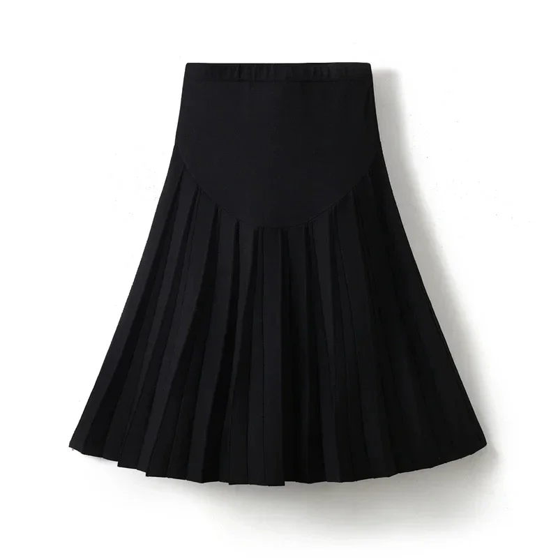 

New Maternity Knit Skirts Pregnant's Knitted Skirts Women Classic Black Dress Elastic Waist Great Quality