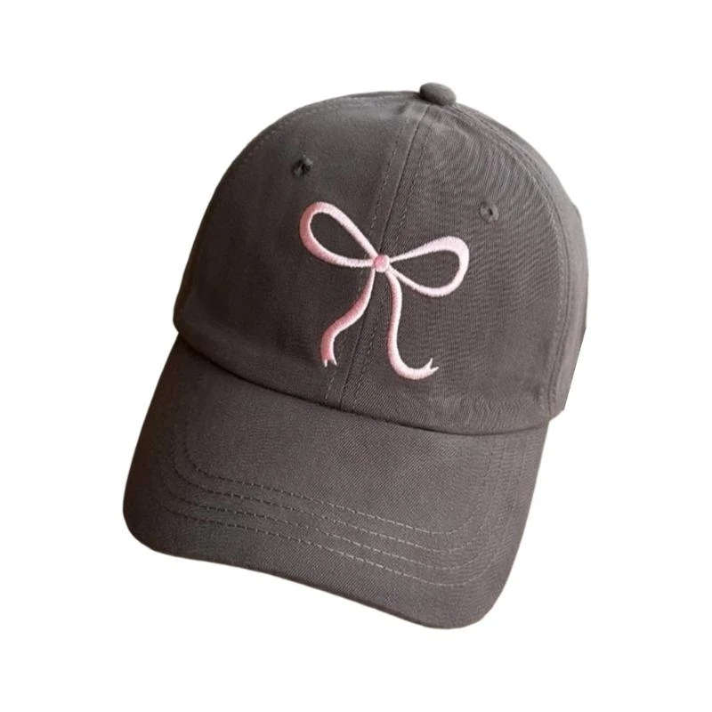 Sun Hat Teen Girl Cotton Baseball Cap Feature Delicate Bowknot Embellishment
