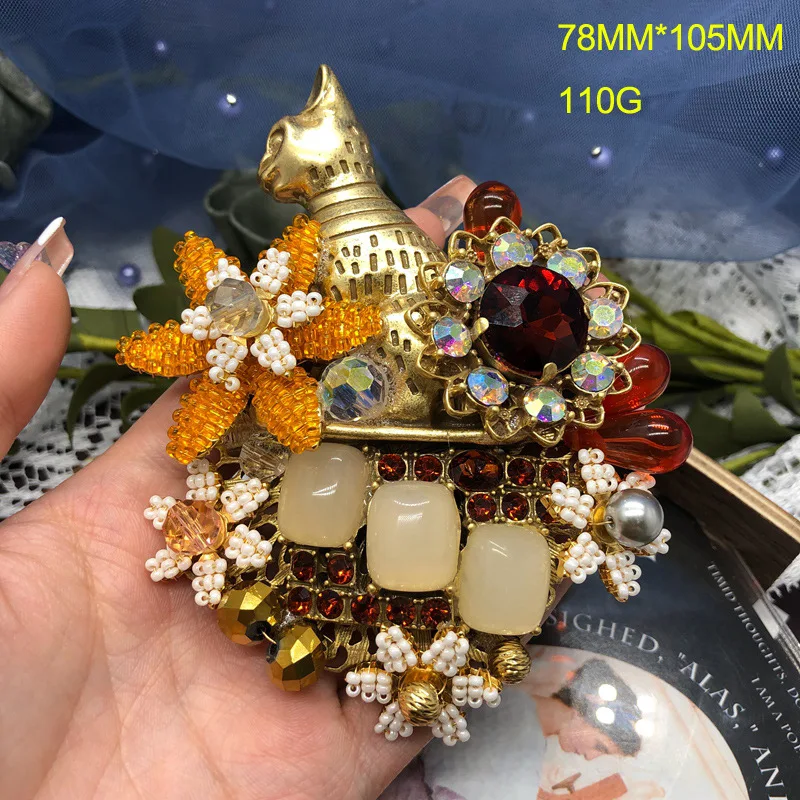 

Винтажная брошь, булавка ручной работы с цветочной стеклянной инкрустацией, красочный жемчуг, модные и элегантные ювелирные корсажи для женщин