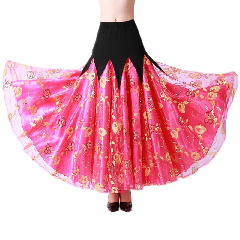 Modern Dance Competition Dress Ballroom Dance Big Swing Skirt Waltz Long Sequin Performance Costume