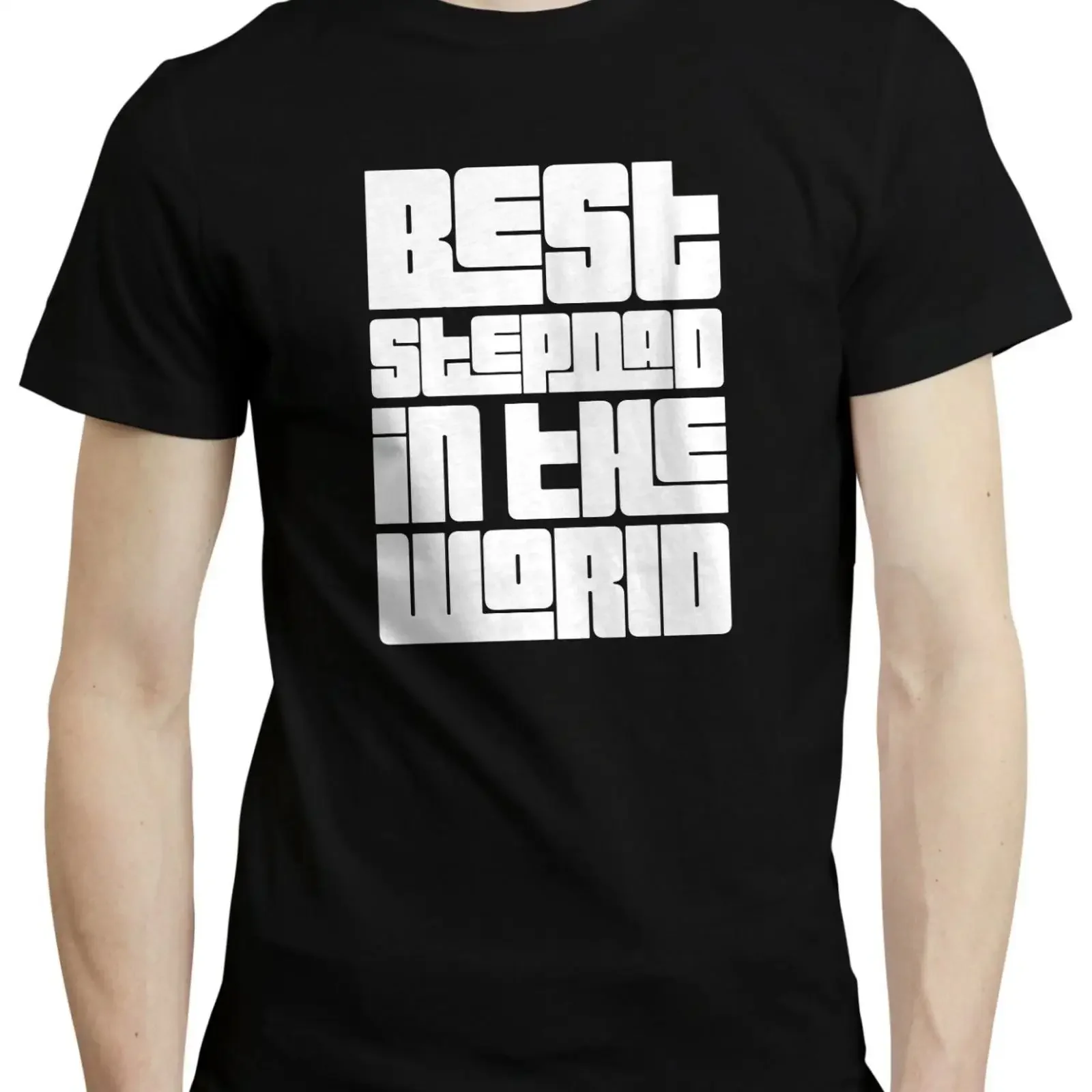 Bester Stiefvater der Welt Vatertag Papa Gamer T-Shirt Vintage Washed Vielseitige Modedesigner-Kleidung Lässig Atmungsaktiv