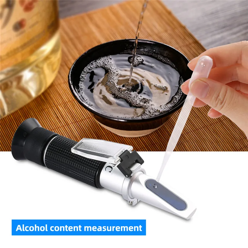 yieryi Portable Refractometer Design For Liquor Alcohol Refractometer Content Tester 0-80% V/V ATC Refractometer