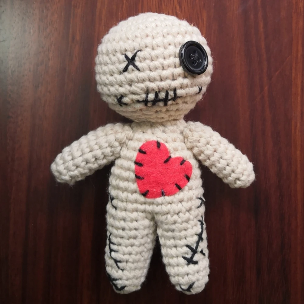 Halloween Horror Voodoo Doll Plush Toy Handmade Crochet Horror Doll Scream Night Party Holiday Desktop Decoration Party Gift