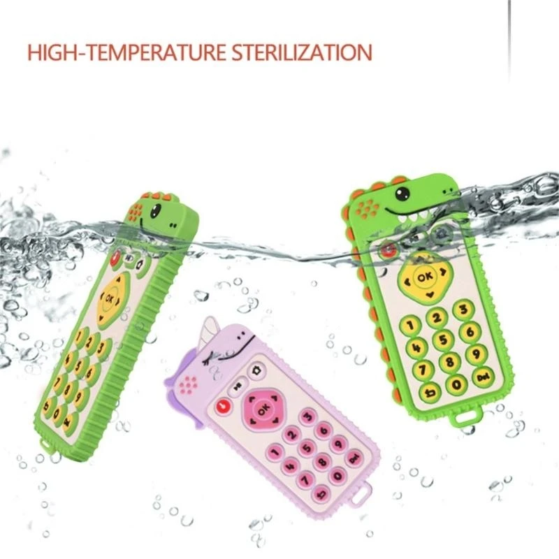 

J15U Newborn Silicone Teether Cartoon Remote Control Teething Aid for Baby Discomfort