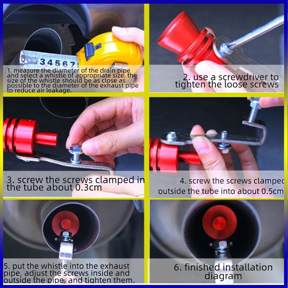 

HQ General Turbo Exhaust Pipe Tail Throat Whistle for Car & Motorcycle Sound Simulator Auto Accessory