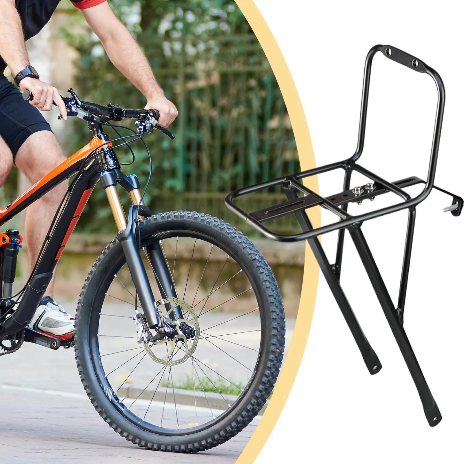 

Bike Cargo Rack Front Bike Pannier Rack Holder Bracket For Storage Basket Bag Cruiser Dirt Cycling Daily Commuting Travel Biking