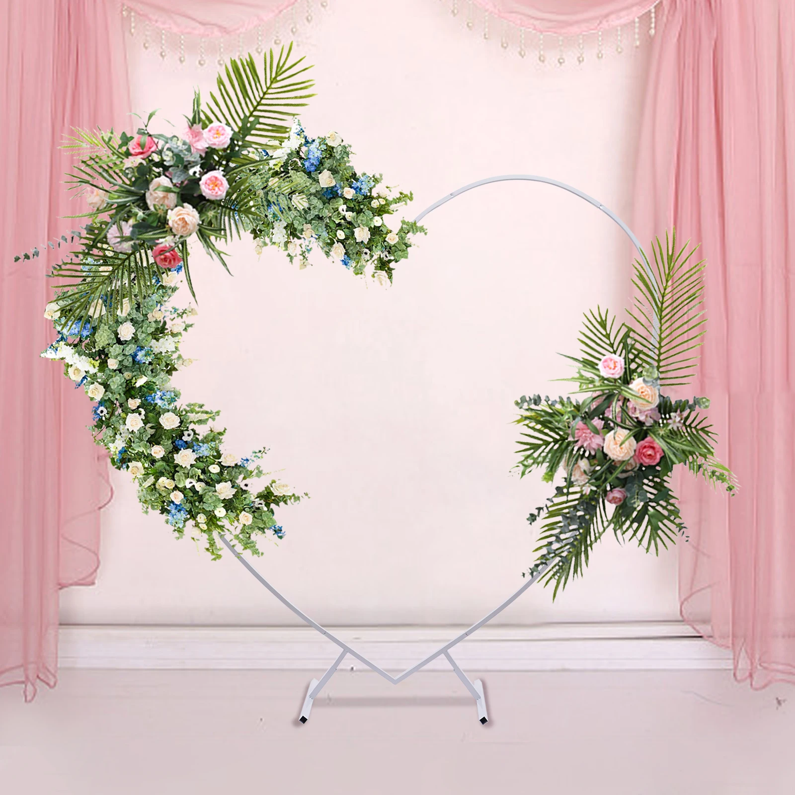 Modern Wedding Arch Heart Shaped Metal stand Flowers Balloon Frame Backdrop USA