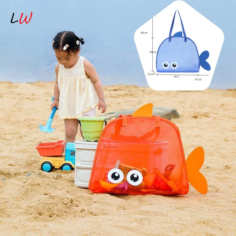 

Portable Storage Bag Mesh Beach Bag Lightweight Foldable Large Size Sand-proof Beach Tote Bag For Outdoor And Camp
