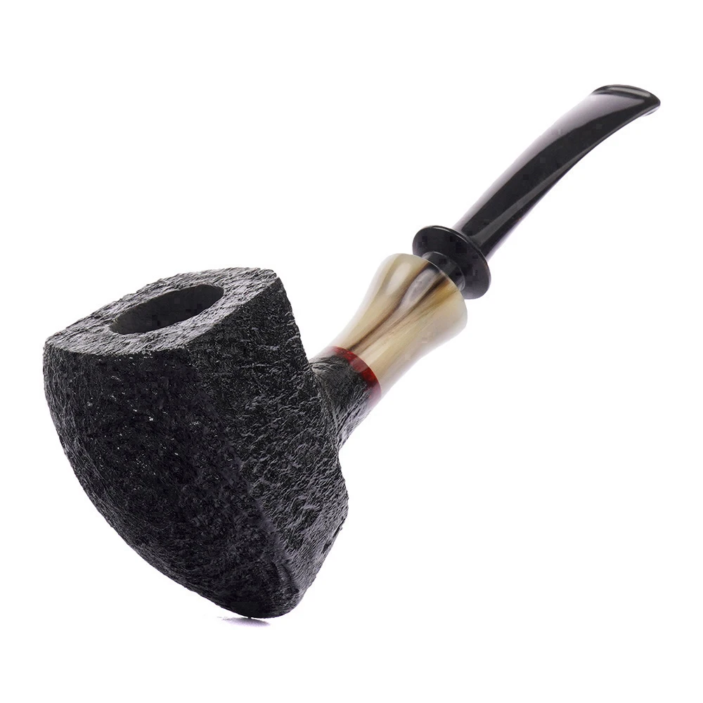 Se30c9b34f14a413fb3b13fb11085f7dd7 Handgefertigte Freiform-Hornpfeife mit Sandstrahl-Finish