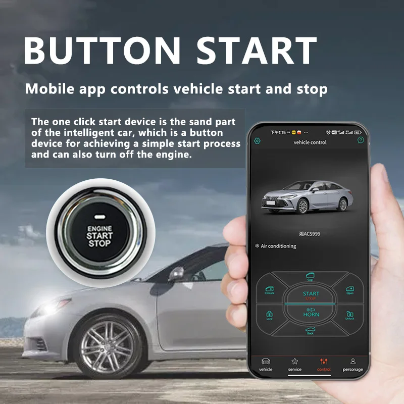 T-oyota Cars Прямая поставка Kol Cardot Nfc 12 В односторонний запуск двигателя умная система бесключевого доступа кнопка автомобильной сигнализации