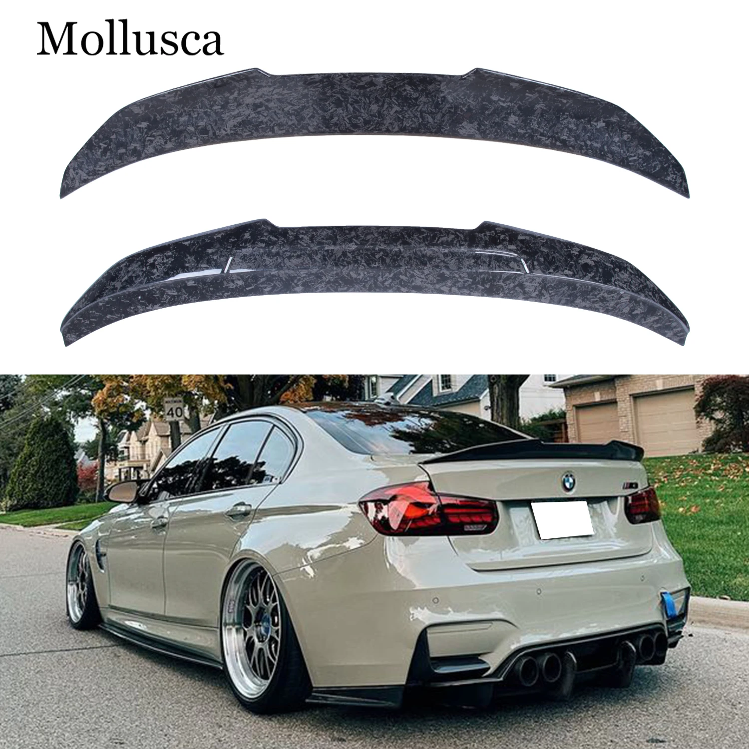 

For BMW 3 Series F30/M3 F80 Sedan PSM Style Forged Carbon fiber Rear Spoiler Trunk wing 2011-2019