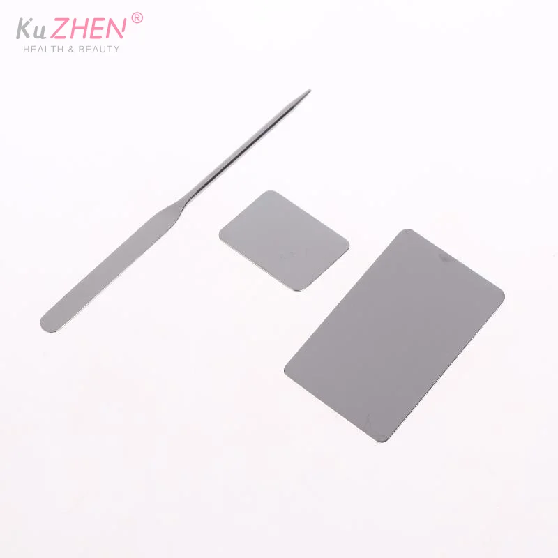 1 ensemble de 2 spatules cosmétiques en acier inoxydable pour fond de teint, palette et masque, outils de maquillage et de beauté