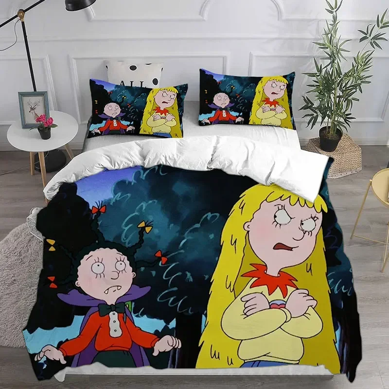 2026 Cartoon Mona The Vampire Anime Bedding Sets Comforter Quilt Bed Cover Duvet Cover Pillow Case 2-3 Pieces Sets Kids Adult Si