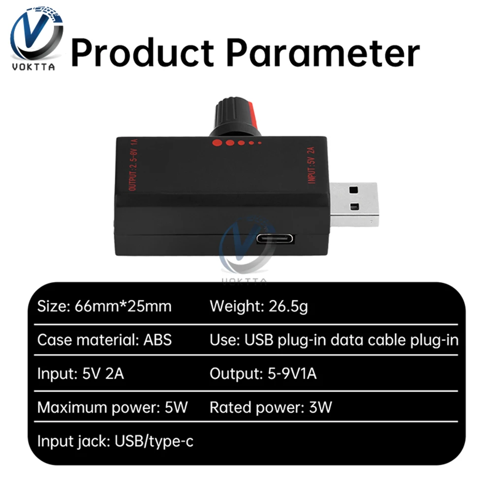 DC 5V 2A PWM Speed Controller 5W Fan Speed Controller Induction Power Supply Voltage Regulator Cooling with Type-C USB Interface