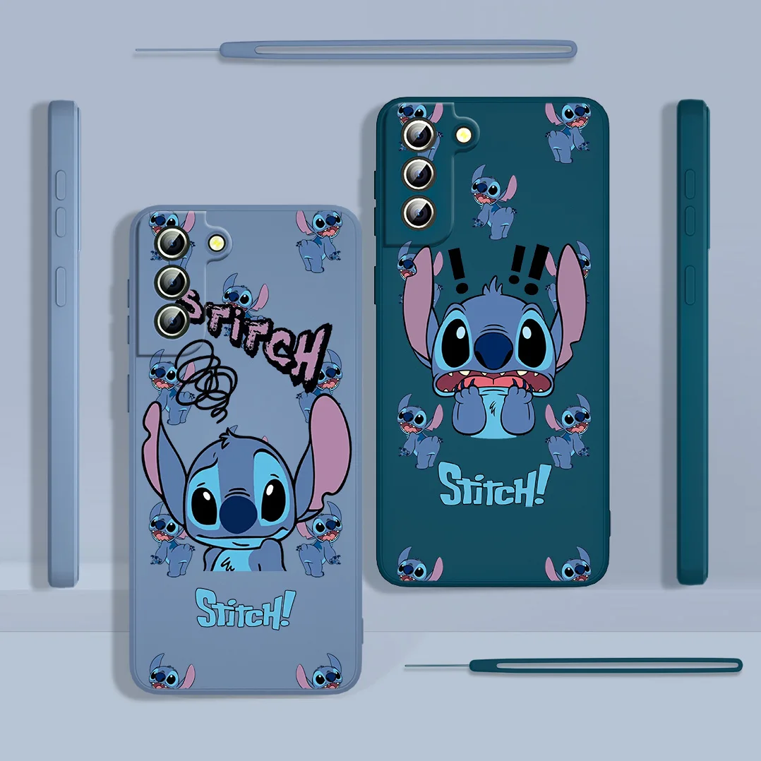 Stitch Abomination Cute For Samsung Galaxy S22 S21 S20 FE S10 Note 20 10 Ultra Lite Plus Liquid Rope Soft Phone Case Capa