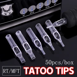 50PCs Disposable Transparent Tattoo Tips Plastics Tube For Tattoo Machine TIP