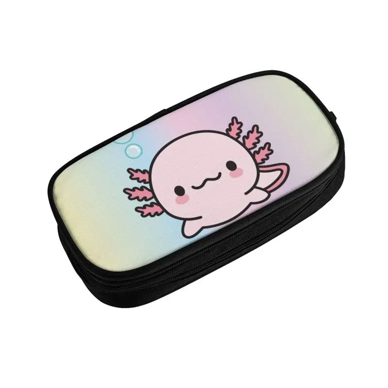 Imagem -03 - Estojos de Lápis Escola Axolotl Personalizados Bonitos Grande Capacidade Bolsa de Lápis Kawaii Animal Relaxolotl Bolsa para Estudantes Papelaria para Menina e Menino