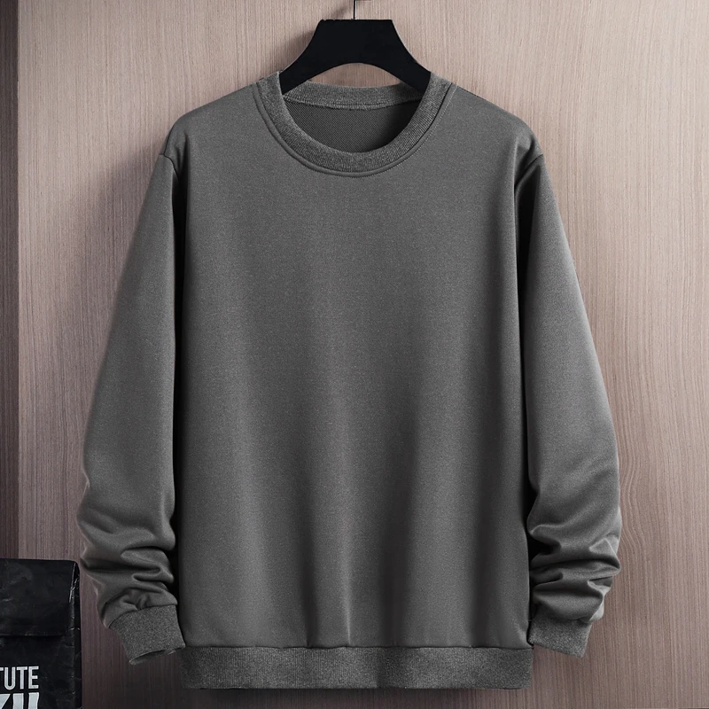 Spring Autumn Men's Solid Crew Neck Pullover Long Sleeve Casual Sports T-shirt Hoodies Fashion Vintage England Style Tops