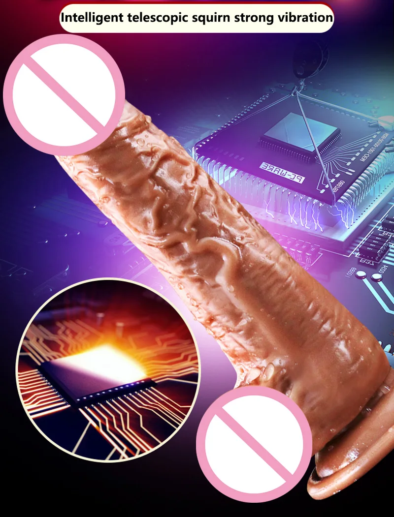 Consolador con calefacción telescópica automática para mujer, vibrador de punto G, masaje de pene realista enorme, Juguetes sexuales, productos