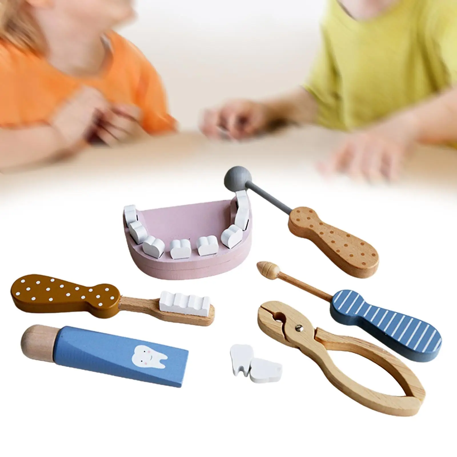 Jouets de docteur en bois pour enfants d'âge alth, jouets Montessori pour enfants âgés de 3 ans et plus, cadeau de fête de vacances, 6 pièces