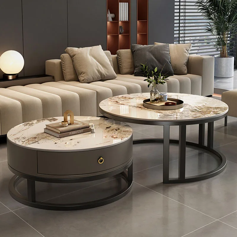 

Side Round Mobile Table Marble Coffee Garden Dining Center Table Frames Corner Vanity Mesa De Centro De Sala Home Furniture