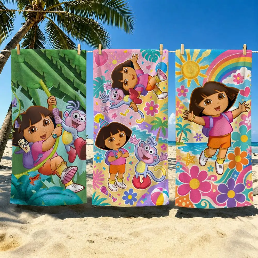 Animation D-Dora the Explorer Towel Towel Soft Pool Gift For Travel Gym Shower Cool Camping Quick Dry Sports  Large Beach Towel
