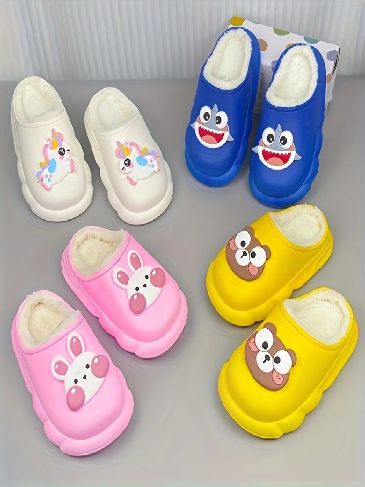 

Winter boys and girls' home, cute cartoon children's shoes, children's slippers