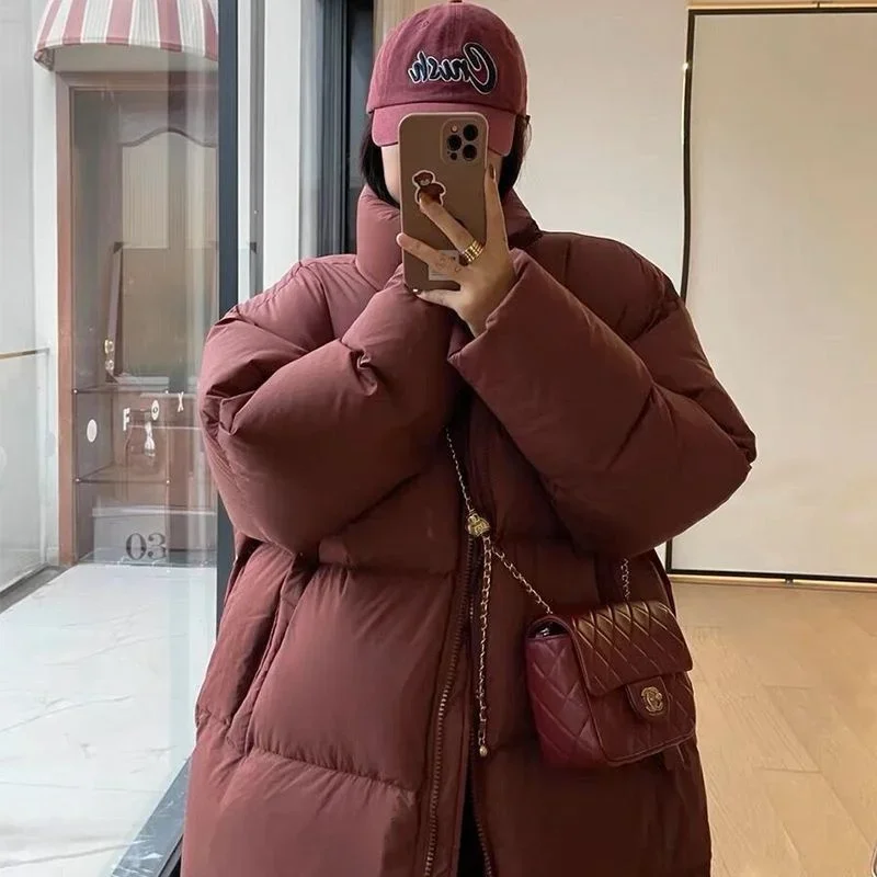 Winter Women Long Parkas Jackets Casual Solid Thick Coat Female Winter Loose Outwear Puffer Down Jackets Padded Coat New 2025