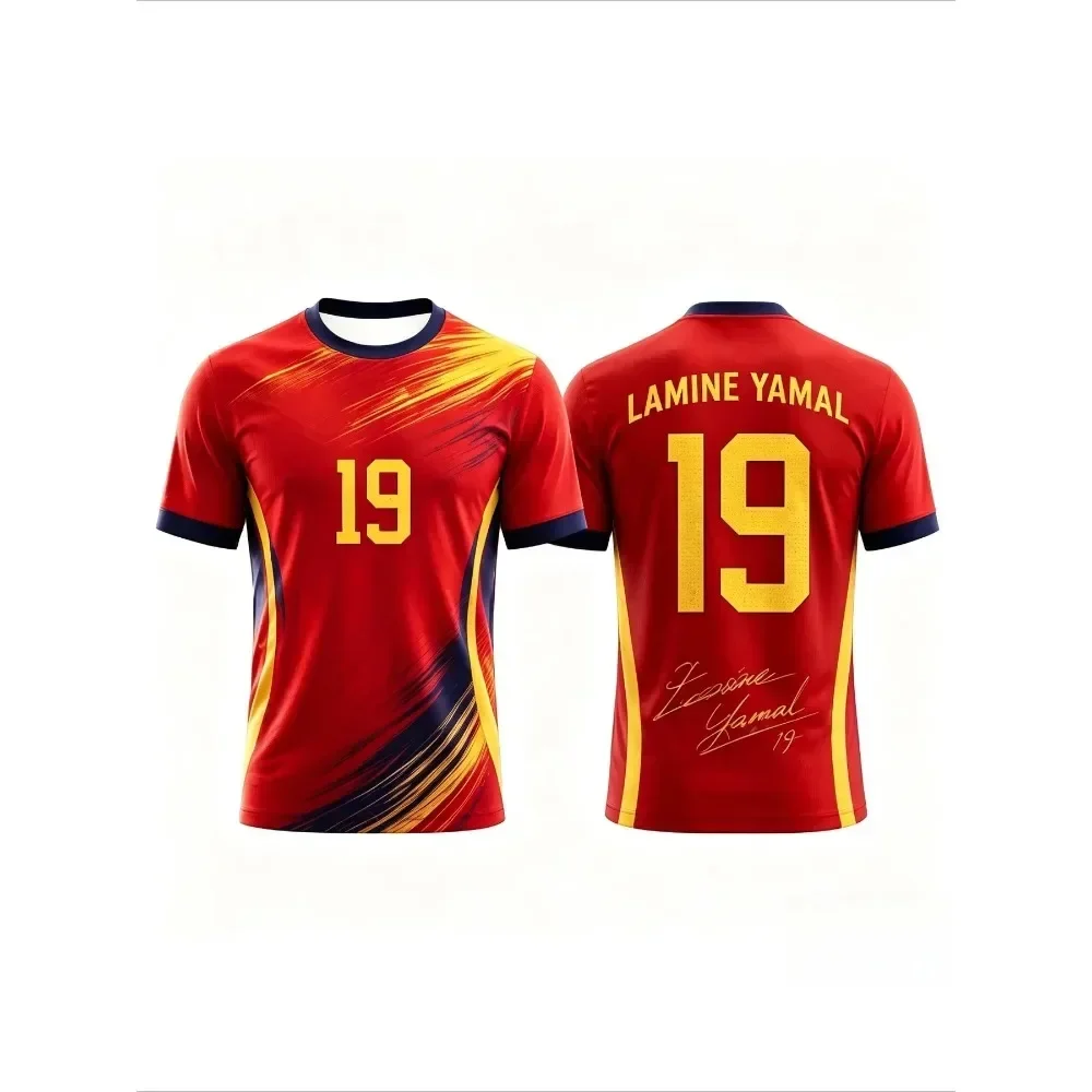 20262026 New Model Men's Size 19 Football Jersey Short Sleeve Polyester Mesh Trendy Fashion Print Fan Sports Shirt Uniform