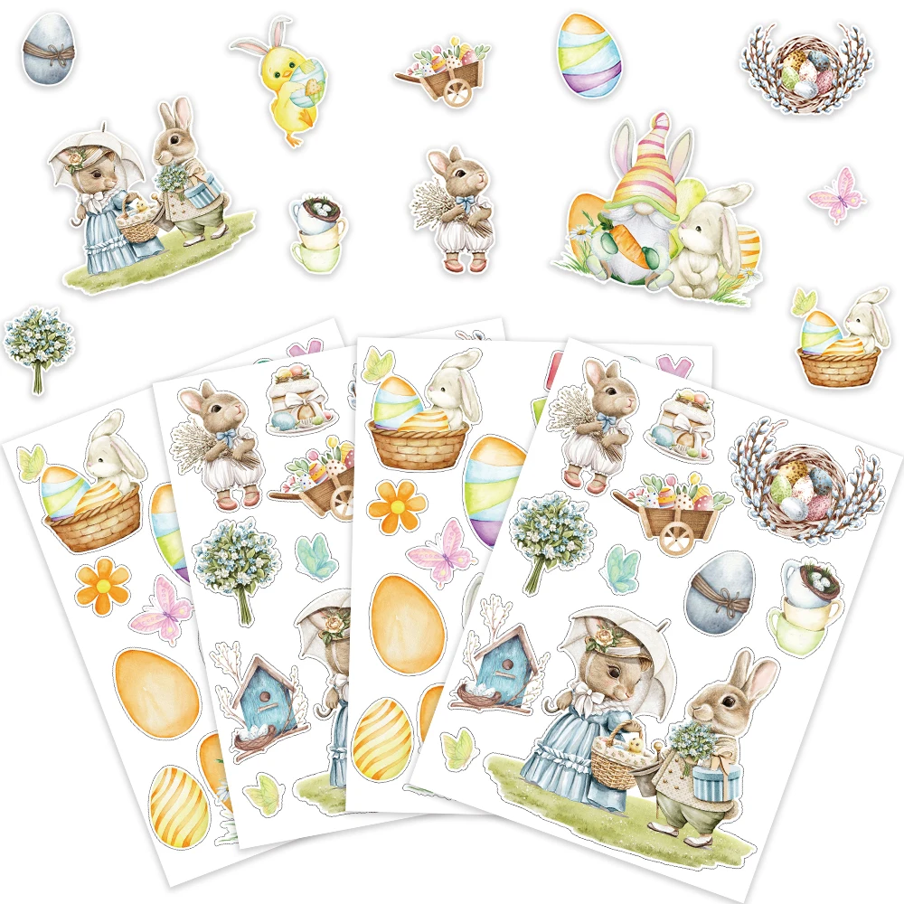 

10pcs Easter Bunny Stickers Rabbit Egg Chick Self Adhesive Stickers Happy Easter Party Envelope Gifts Wrap Decor Kid Gift Favors