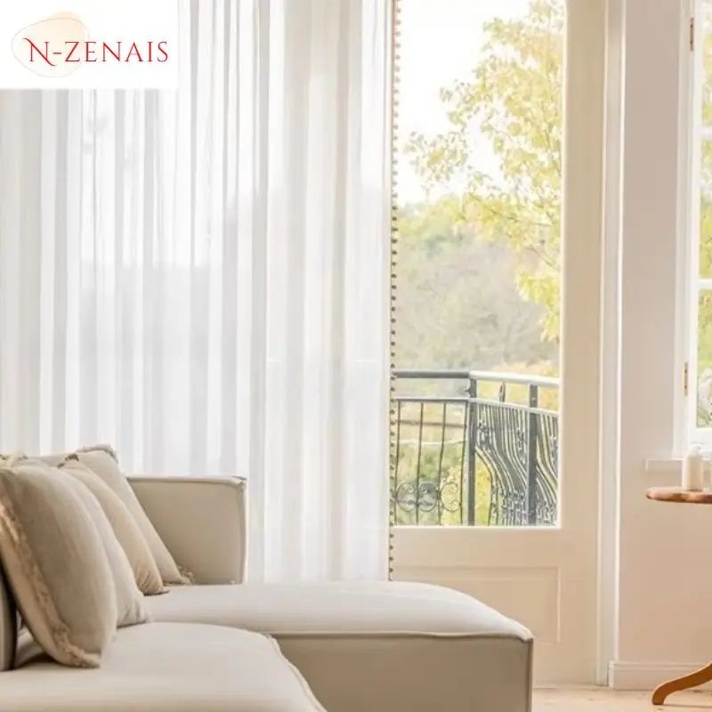 

Custom Size！！French High-end Luxury Dovetail Translucent Sunscreen Fashion Curtains for Living Dining Room Bedroom Decor Classic