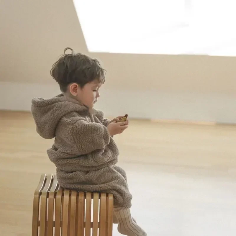 

Toddler Boys Hooded Sweatshirt and Pants Set Children 2pcs Clothes Suit New Winter Baby Plush Fleece Thicken Warm Hoodies Sets