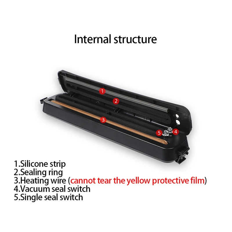 Haushalts gerät Vakuum ierer 220/110v Verpackungs maschine mit kostenlosen 5 stücke Vakuum beutel Haushalts lebensmittel Vakuum ierer Entgaser
