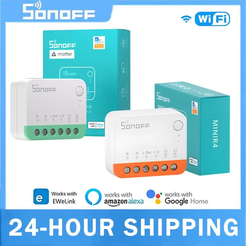 Sonoff-ミニwifiスイッチモジュール,r5 S-MATE,スマートホーム,音声制御,Alexa, Google Home,ewelink,r4,minir4m