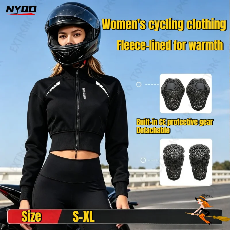 Winter Women Motorcycle Jacket Women Motorbike Riding Coat with Soft Pads Casual Moto Riding Clothes