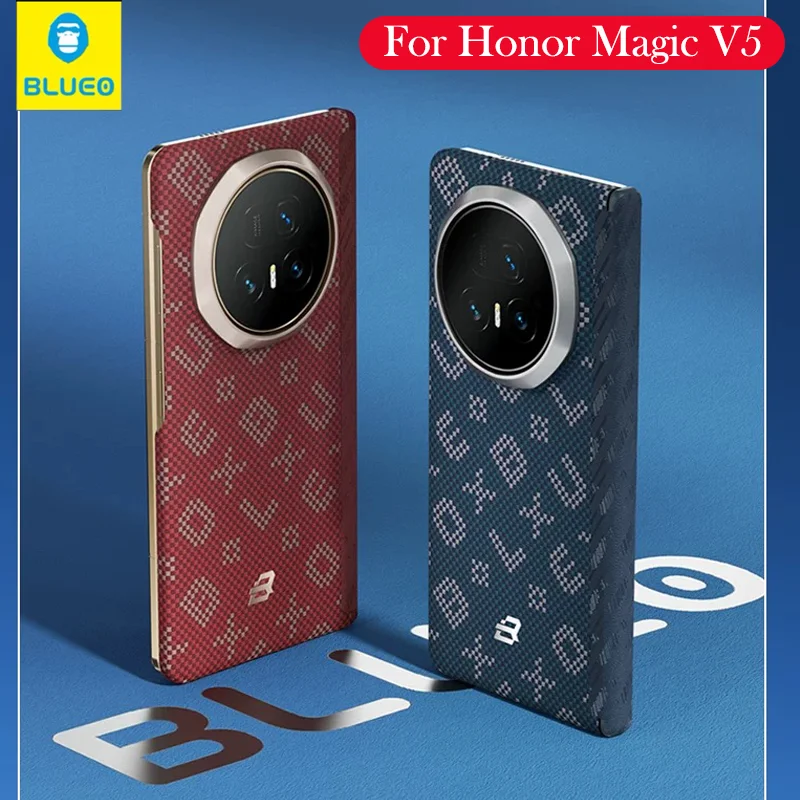 

Blueo Carbon Fibre Case For Honor Magic V5 Kevlar Wireless Charging Back Cover Case for HONOR MAGIC V5